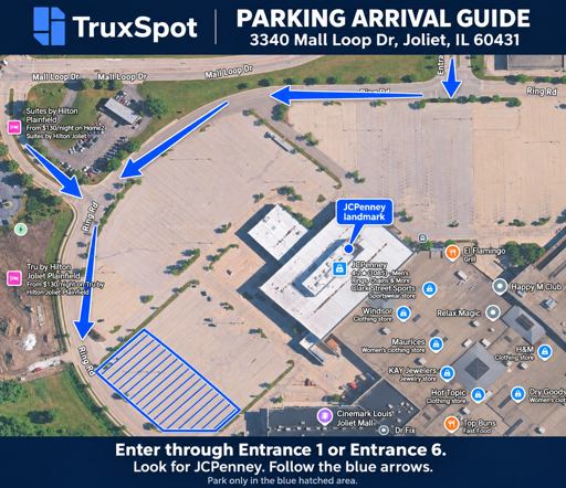 Truck Parking at Louis Joliet Mall - 2