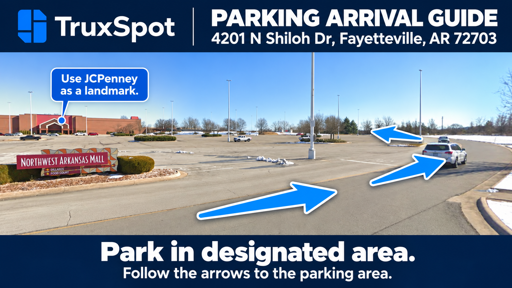 Truck Parking  Northwest Arkansas Mall: 4201 N Shiloh Dr, Fayetteville, AR 72703 - 1