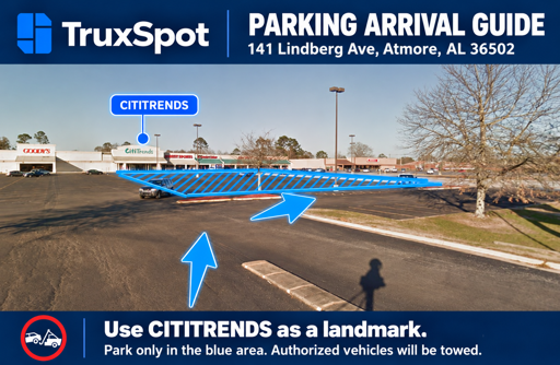 Truck Parking Atmore Shopping Center: 141 Lindberg Ave, Atmore, AL 36502  - 4